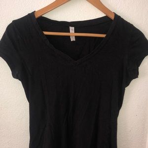Plain Black V neck T-Shirt